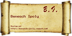 Benesch Ipoly névjegykártya